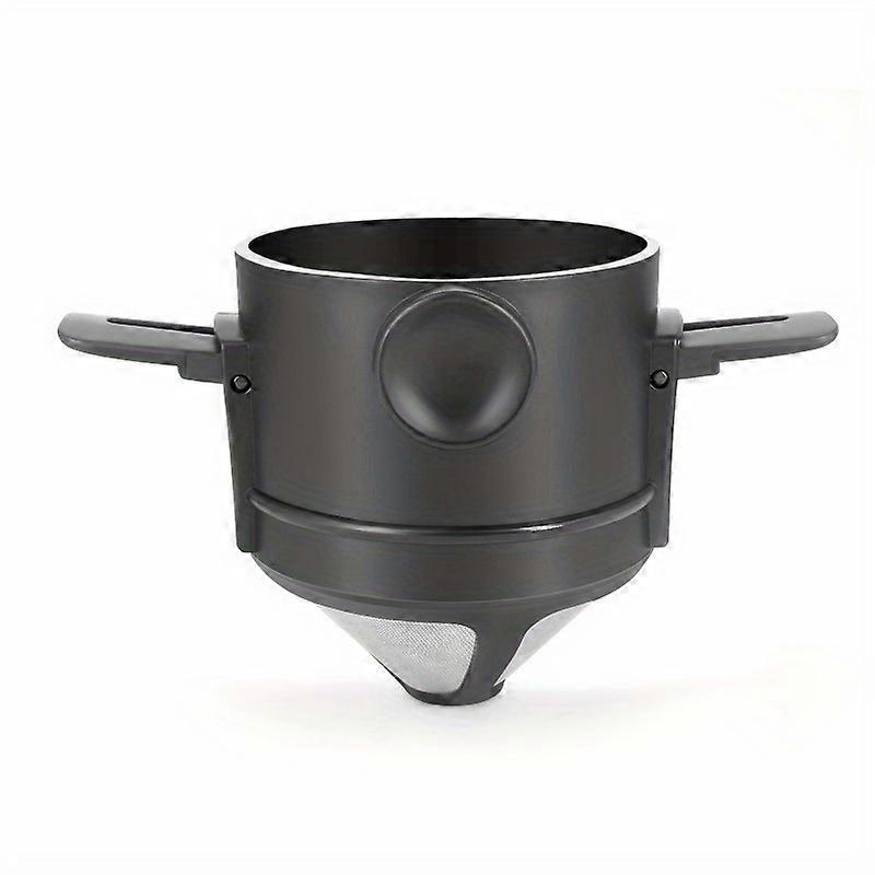 Coffee Filter, Stainless Steel Filter, Portable Foldable Ear Hanging Hand Flushing Coffee Filter
