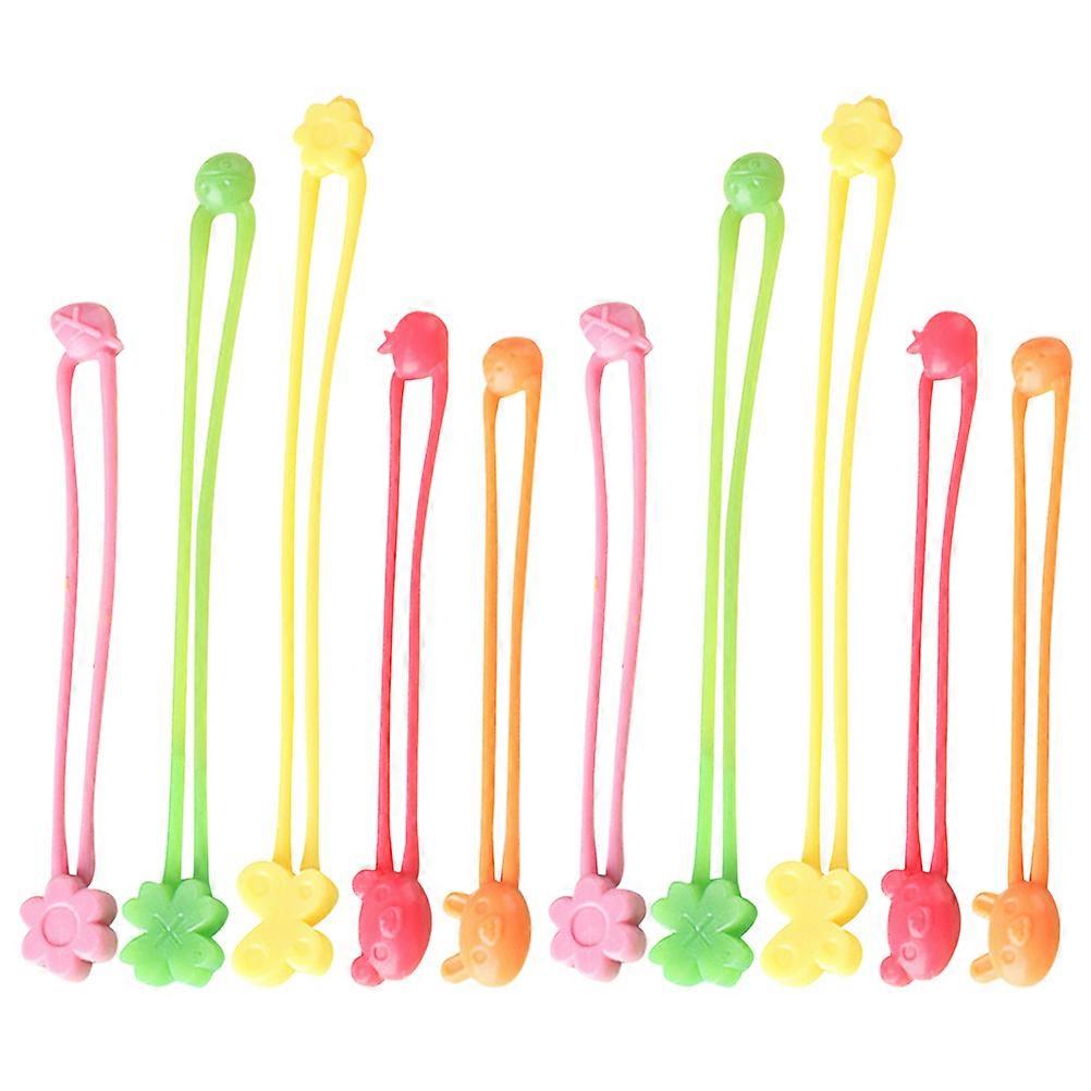 10pcs Elastic Silicone Tie Up Band Kitchen Vegetable Binding Rope Multi-functional Tying Band