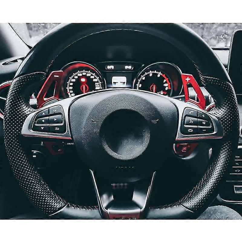 Carro alumínio volante Shift Paddle Shifter extensão para Benz A B C E Cla Gla Glk Ml Class W205 W212 Auto Car styling