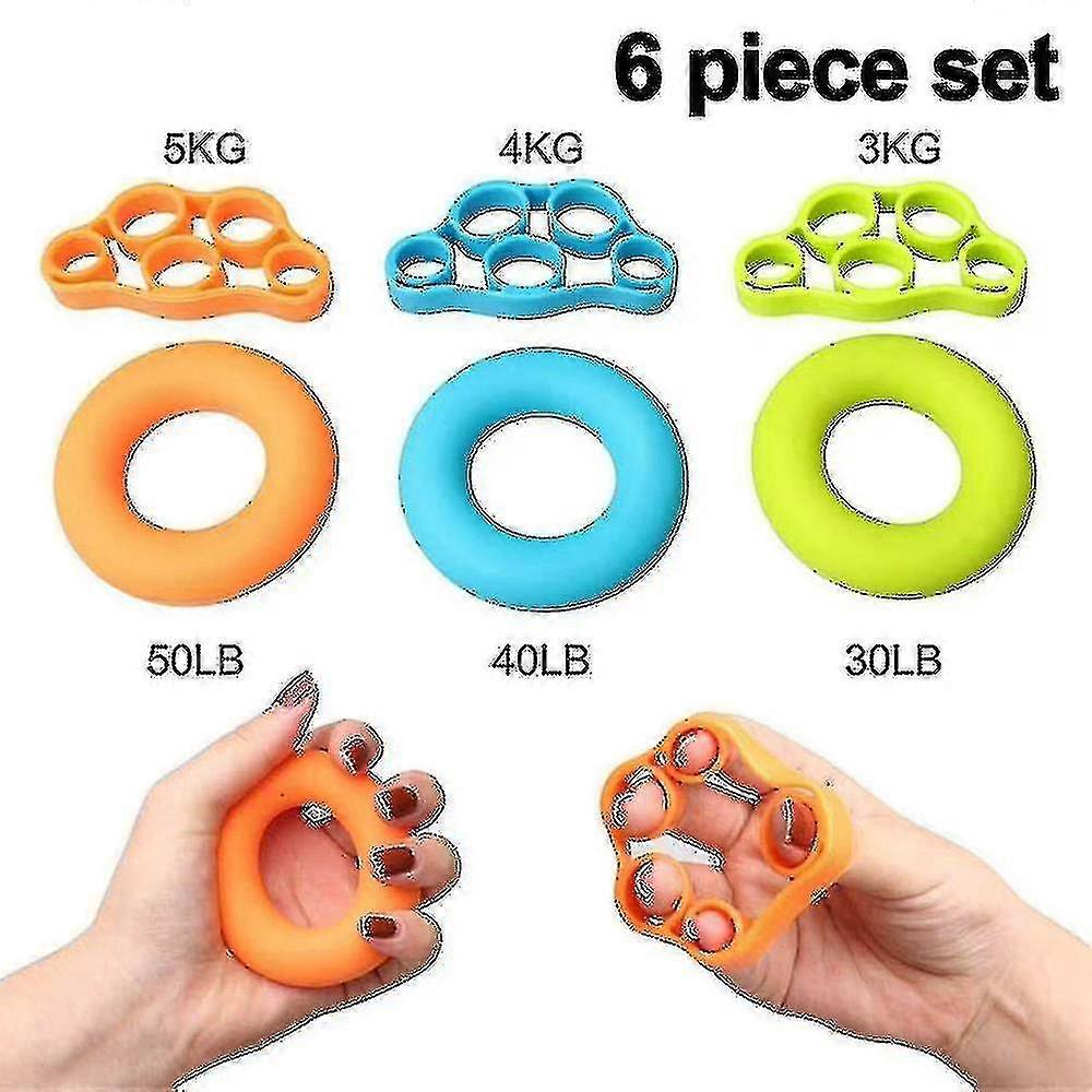 Hand Grip Strengthener,finger Exerciser, Grip Strength Trainer (6 Pcs)