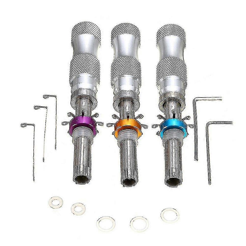 3pcs Locksmith Tools 7 Pin Advanced Lengthened Tubular Lock Pick Set For Padlock Tool Cross Pick Tubular Pick (random Color)-Good