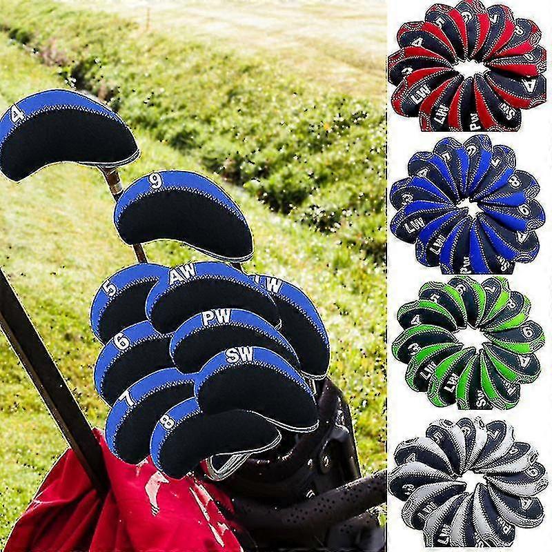 12pcs/set Golf Club Iron Head Cover Protector Neoprene Golf Protective-headcover