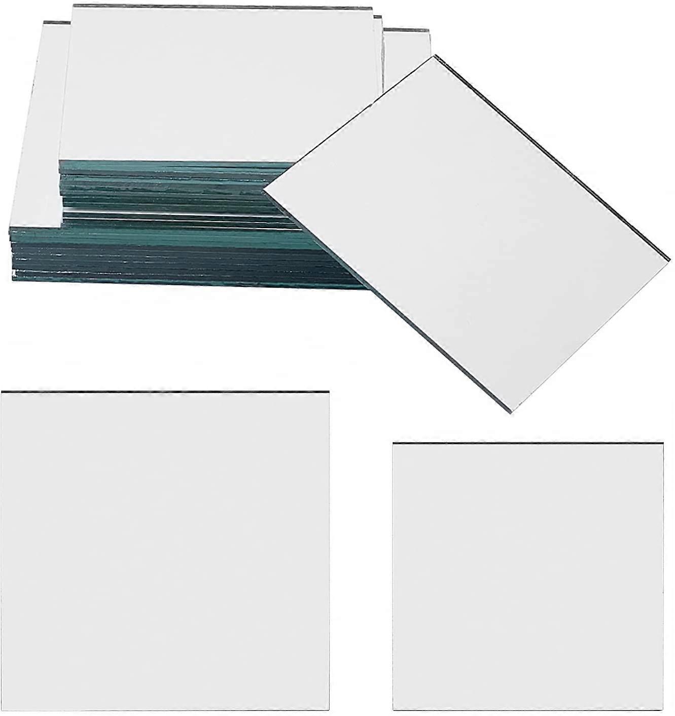 20pcs 2 Sizes Square Shape Glass Mirror Tiles Tiny Mirrors for Folding Compact Mirror Cover MoldsHome Decor and DIY Crafts 3 x 3 4 x 4 Inch