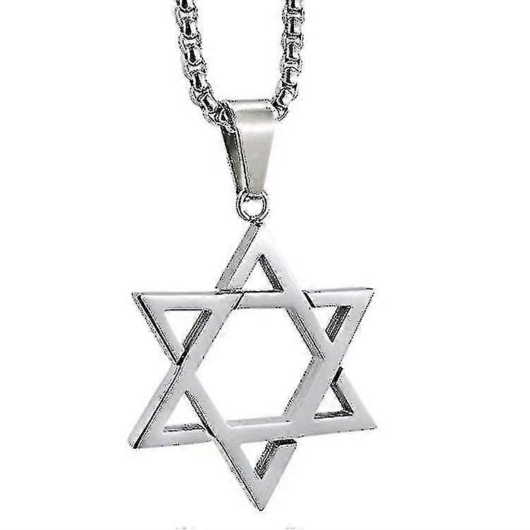 Mens Star Of David Necklace - 22 Polegadas