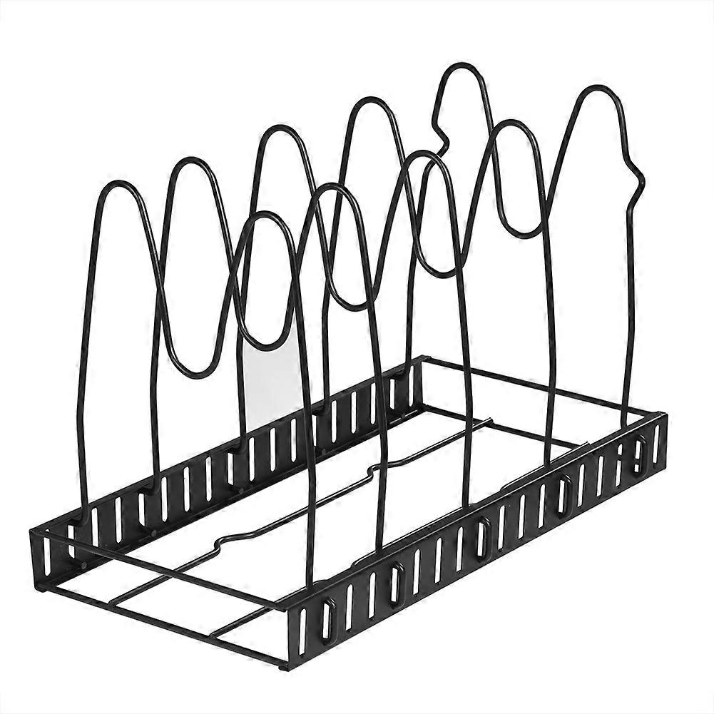 Adjustable Kitchen Storage Rack Pan Pot Lids Cutting Board Folding Organizer Stand(5 Layers)