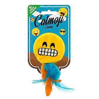 Emoji Grinny Feathered Cat Toy