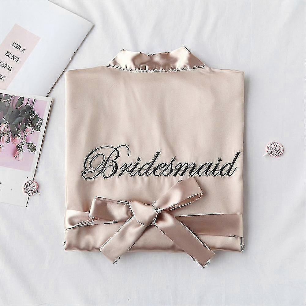 Kadın Nedime Bornozları Kısa Kimono Robe Nedime Sabah Elbiseleri Düğün Partisi Için-yvan