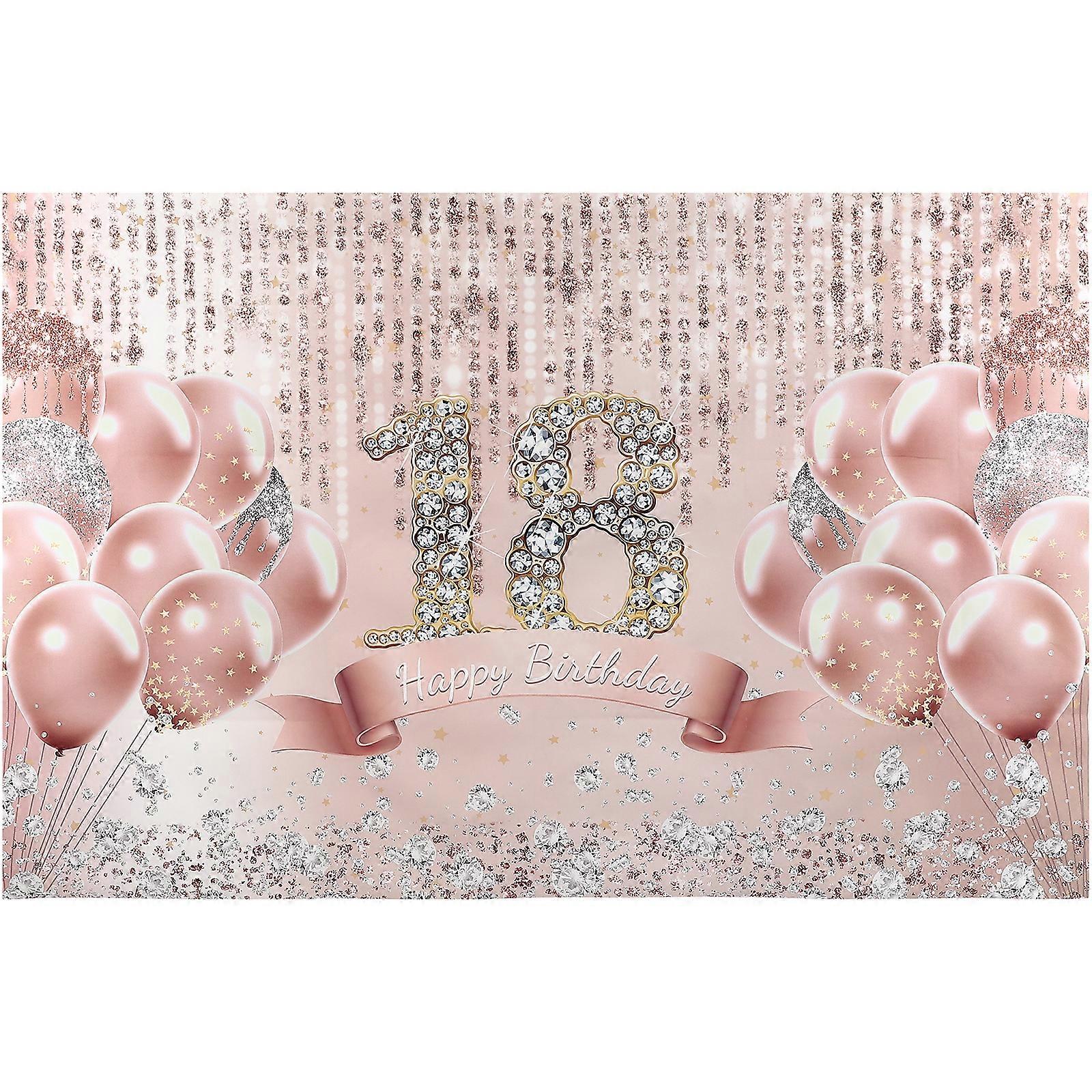 Happy 18th Birthday Backdrop Party Scene Layout Prop Party Decoration Prop