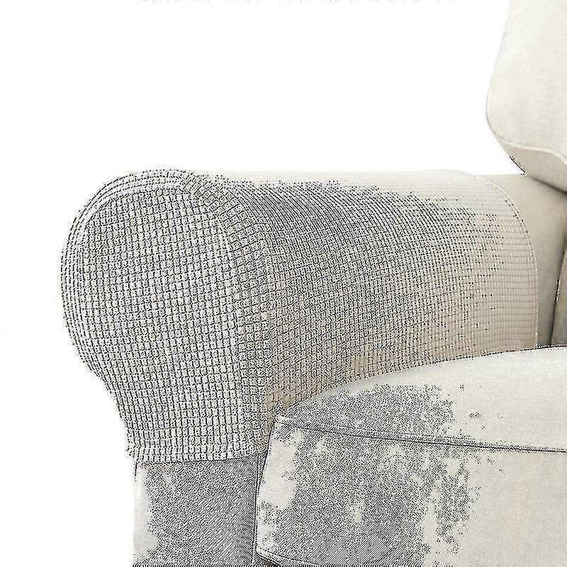 2 Pcs Stretch Armrest Covers Spandex Jacquard Arm Covers Soft And Elastic Protector For Chairs Couch Sofa Armchair Slipcovers Recliner Sofa