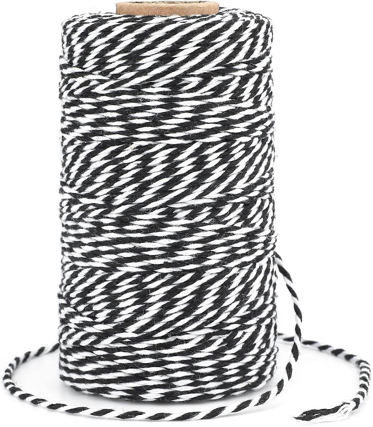 Two Tone Thin Cotton Rope Garden Thread Durable Label Spool DIY Craft 328ft(B)