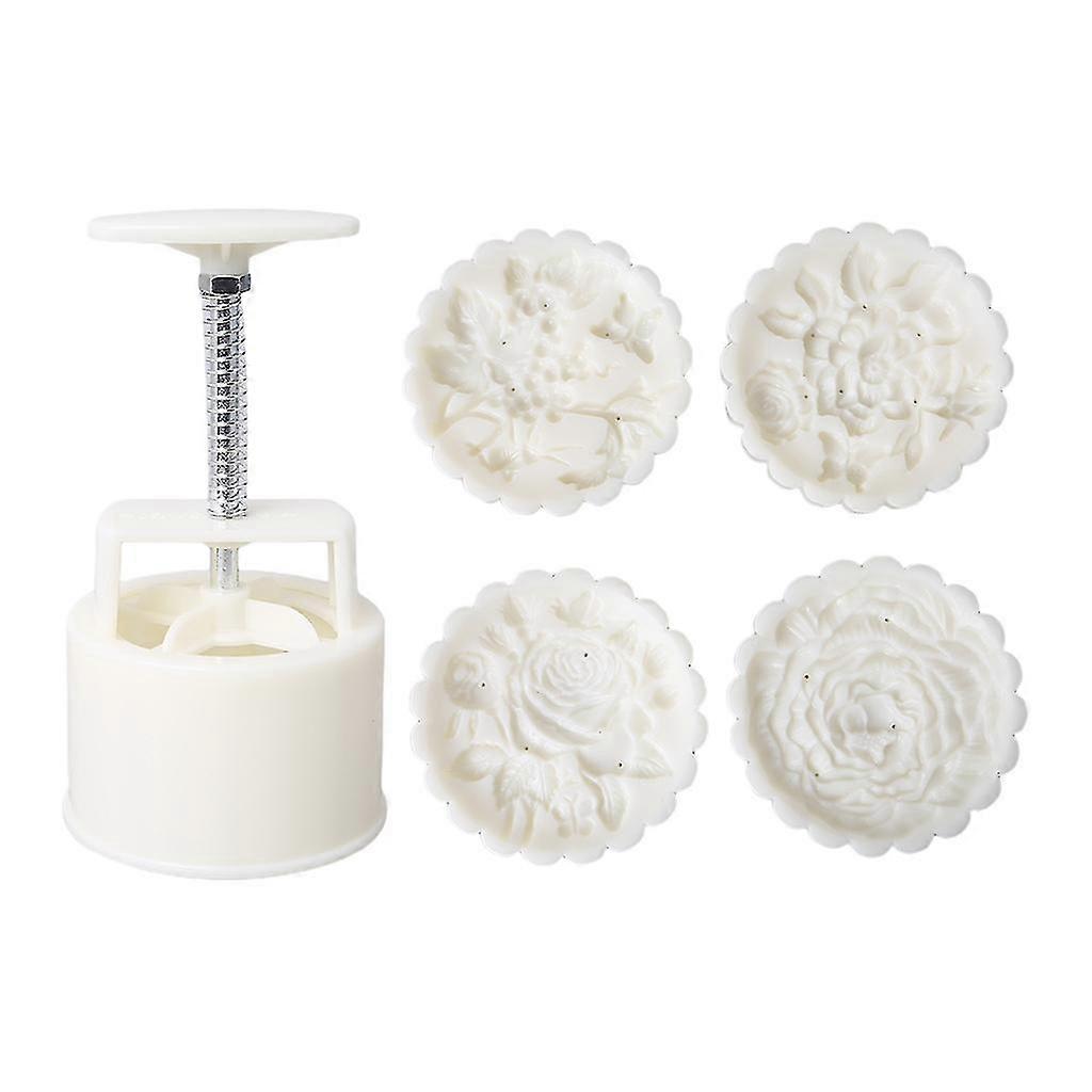 KINCJON Diy 3d Mooncake Mold Set 150g Or 200g Rose Shaped Patterns Moon Cake Mold