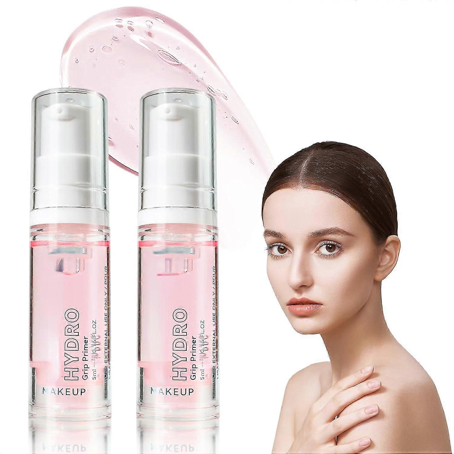 2pcs Hydrating Grip Primer, Gel-based Power Face Primer Makeup For Moisturizing Gripping And Smoothing Skin, Long Wearing Pore Eraser Blur Poreless