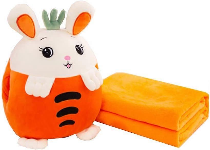 Conjunto de Cobertor e Travesseiro de Viagem para Animais de Pelúcia para Crianças, Adorável 3 em 1 Almofada de Pelúcia Multifuncional de Frutas com Design de Aquecedor de Mãos, Perfeita para Viagem, Câmera