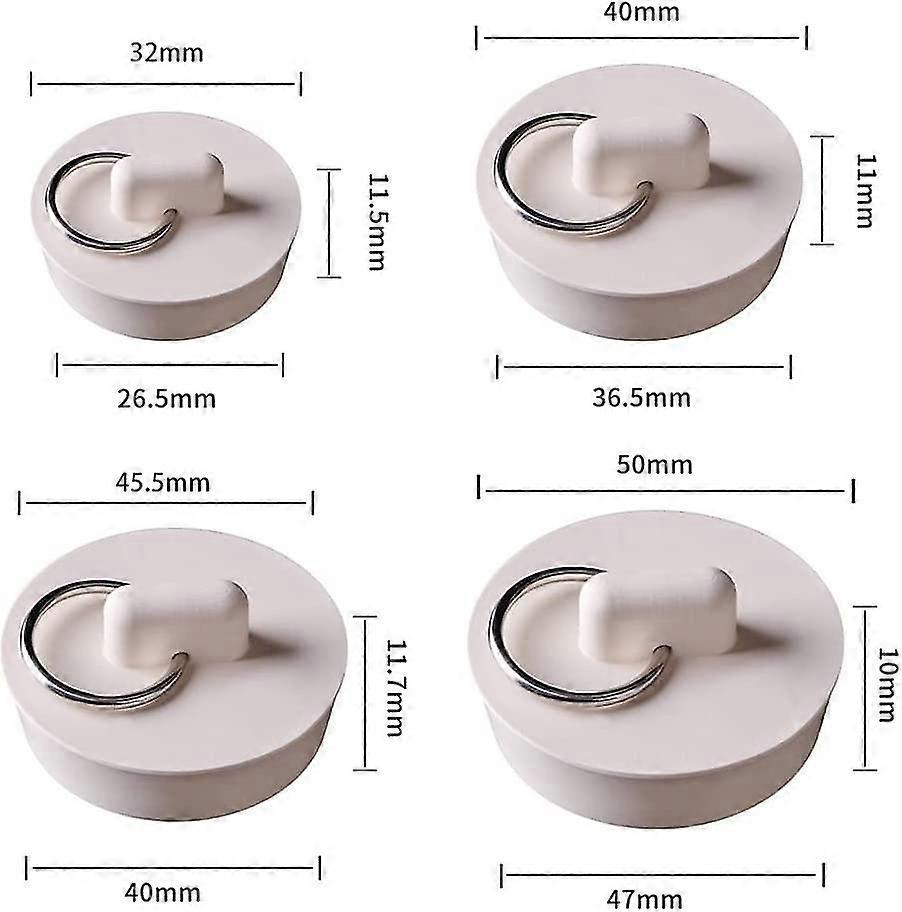4 قطع المطاط بالوعة المقابس مع شنقا الدائري المطبخ استنزاف المقابس بالوعة المقابس حمام للمطبخ ، الحمام ، حوض الاستحمام ، مغسلة ، مغسلة (4 أحجام)-Yvan