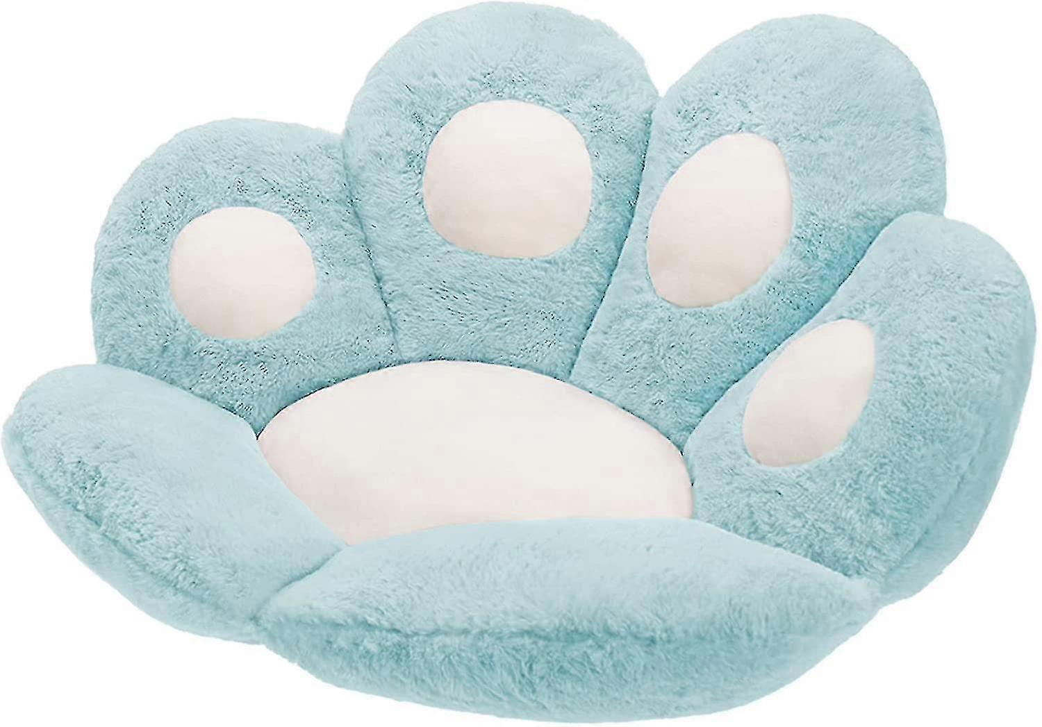 Cat Paw Cushion Lazy Sofa Office Chair Cushion Bear Paw Warm Floor Cute Seat Pad For Dining Room Bedroom Comfort Chair For Health Building Blue31.4x27