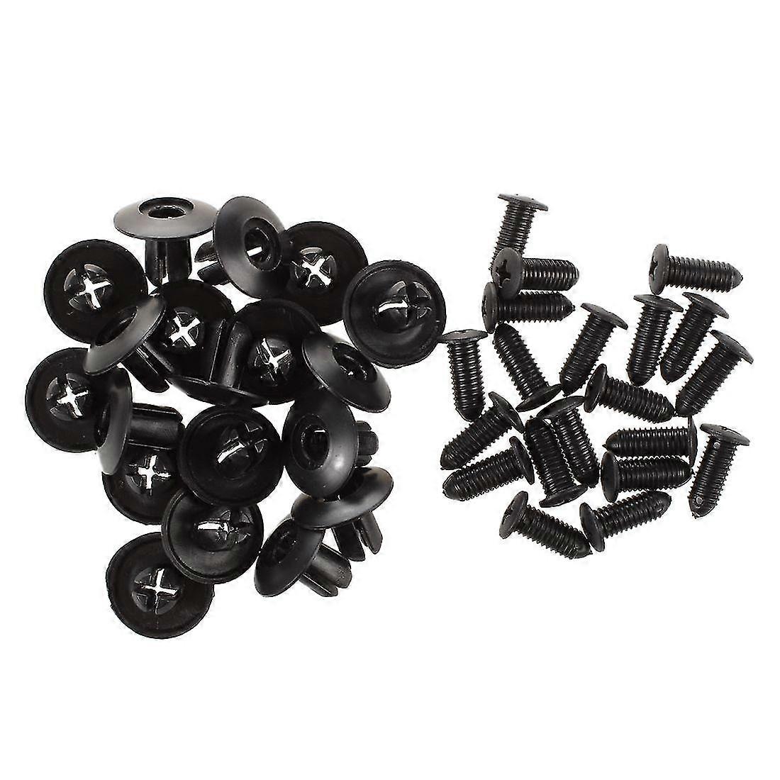 20 Pcs 8mm Hole Push In Expanding Screw Panel Clips Plastic Rivet Black