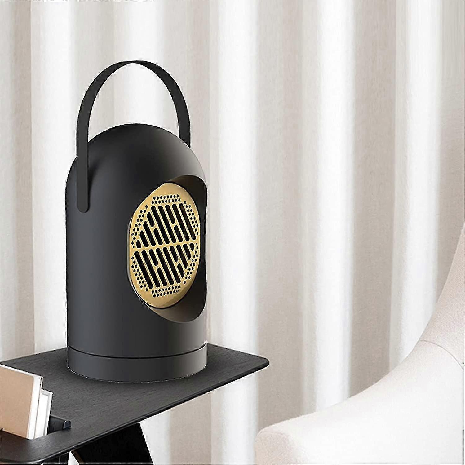 Riscaldatore d'ambiente, riscaldatore elettrico portatile per interni da 350 w con termostato, riscaldamento rapido riscaldatore d'ambiente in ceramica piccolo riscaldatore d'ambiente con modalità di riscaldamentonero