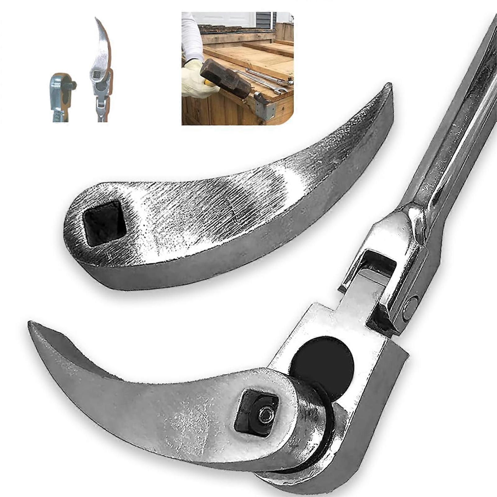 Crowbar Adapter Head Tool Adjustable Angle Head Pry Bar Fits 3/8" Ratchet Wrench