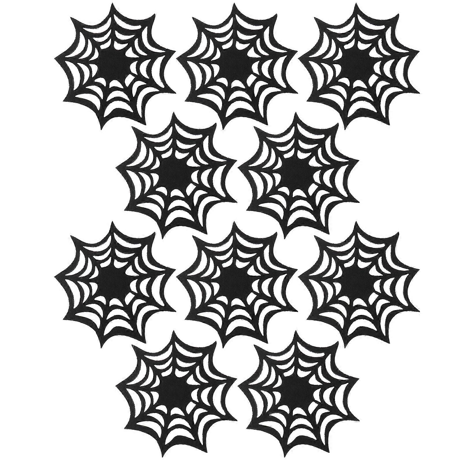 10 Pcs Desk Topper Felt Placemats Spider Web Placemats Spider Web Doilies Halloween Placemats Halloween Spider
