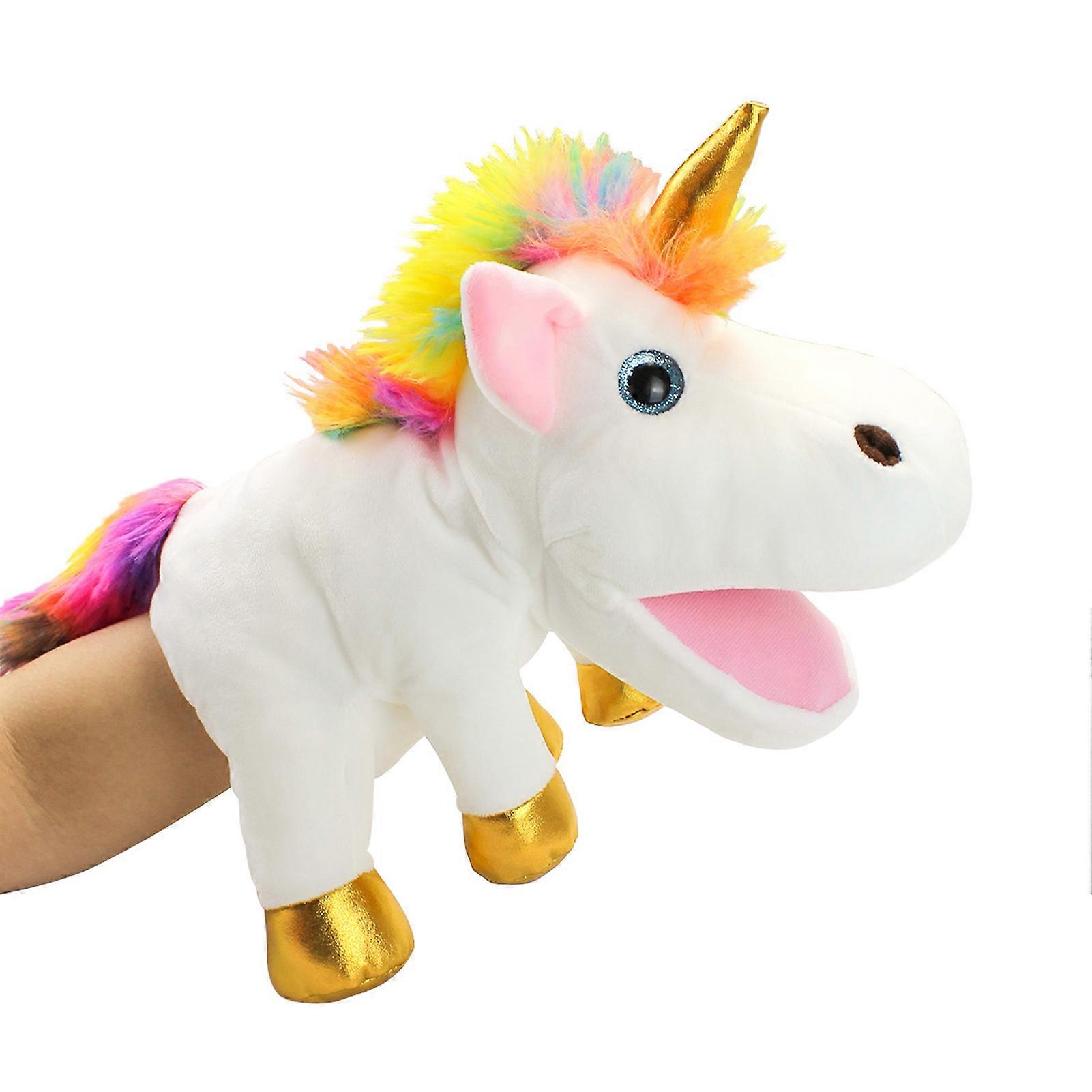 Unicorn Puppets Plush Toy 2 Color Choose Pink White Suitable for Children Kid Baby