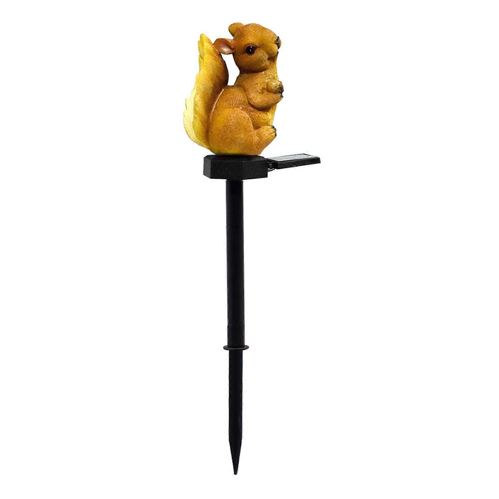 Solar Garden Lights Squirrel Stake Decorative Lights In-ground Landscape Yard