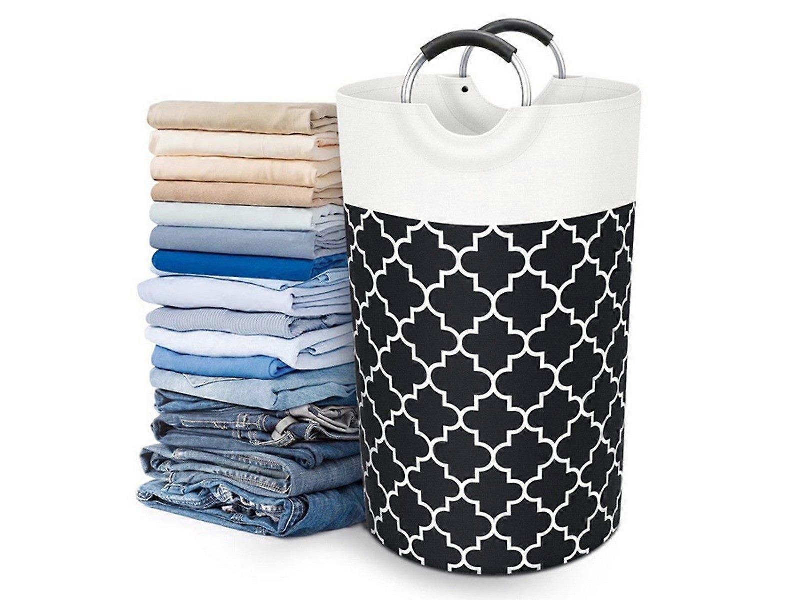 82L Collapsible Laundry Basket Foldable Laundry Hamper Clothes Hamper Black