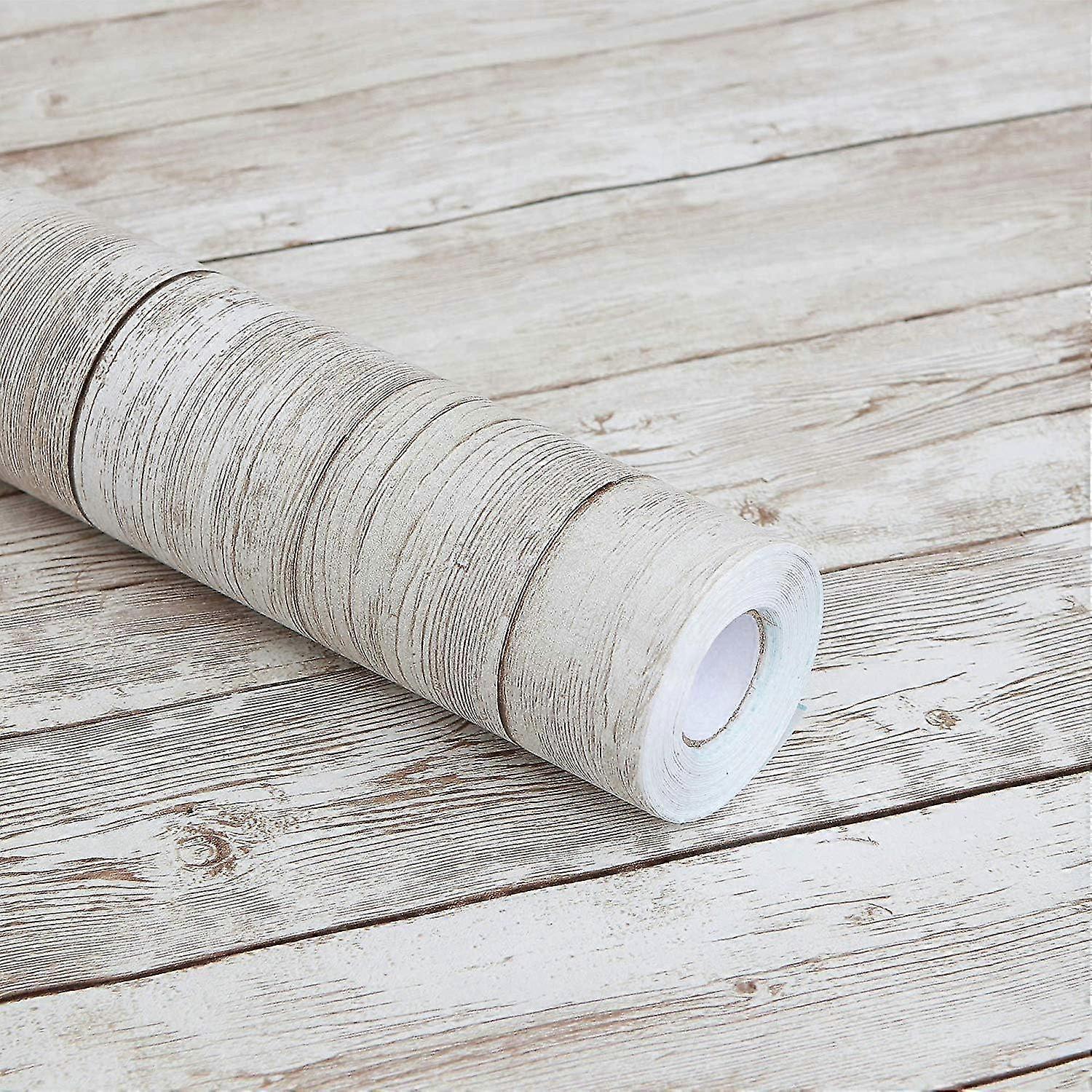 الخشب الحبوب نظرة ذاتية اللصق الفينيل الكسوة لكونترتوب المطبخ ، الخزائن ، الأدراج ، الجدران ، الحرف اليدوية (45 × 10 م ، بني فاتح)