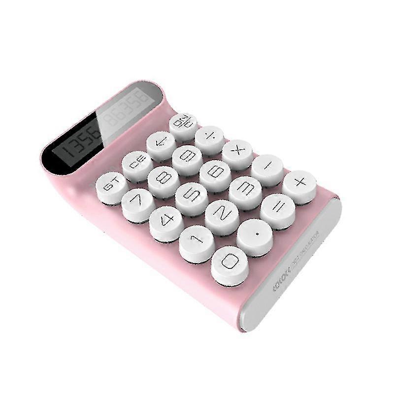 Locock Portable 20 Keys Digital Calculator Compatible Student Office, Pink