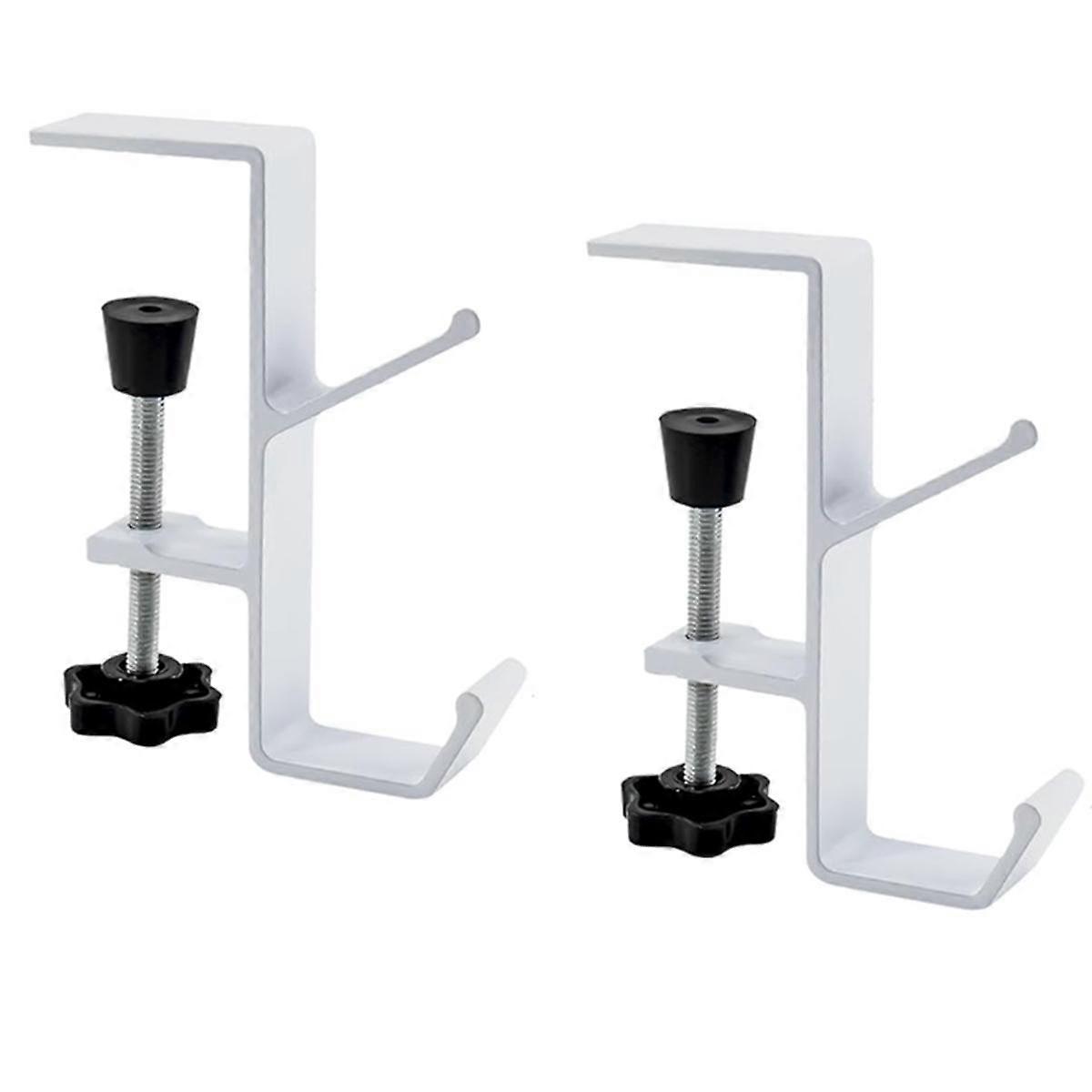 2pcs Desk Mount Bag Holder Hook Clamp-on Backpack Hanger Portable Desk Mount Headphones Holder for