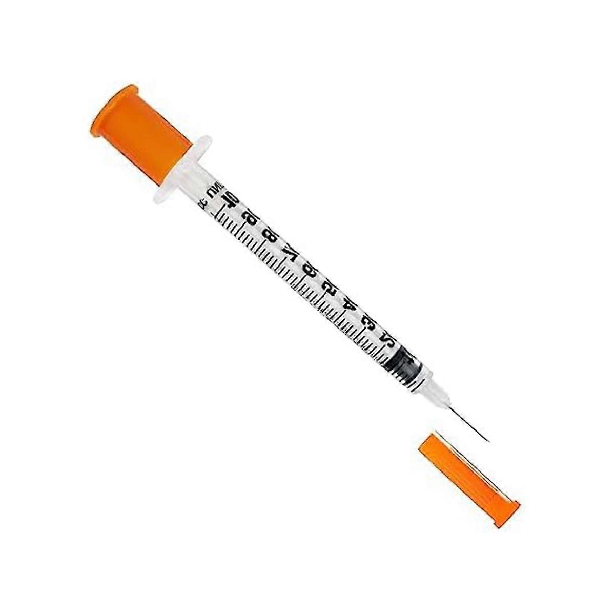 מזרק סטרילי חד פעמי 1Cc 30Ga 1/2 אינץ 'מחט, חבילה אישית (100 יח ')
