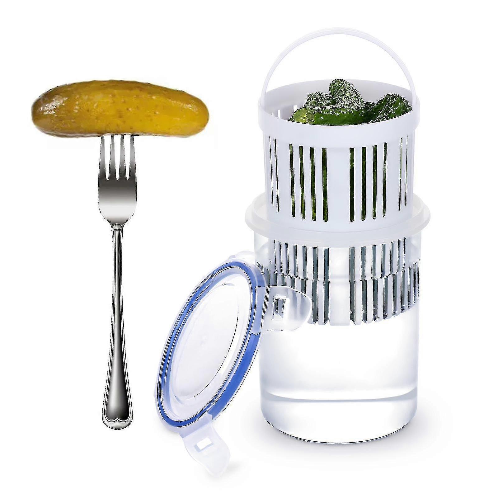 Pickle Jar With Strainer Insert Pickle Holder Keeper Lifter Large Flip Jar With Leak Proof And Lock It Lid
