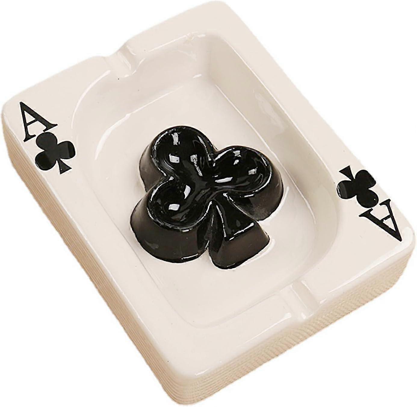 Creative Poker Ceramic Cigarette Ashtray Tabletop Portable Modern Ashtrays