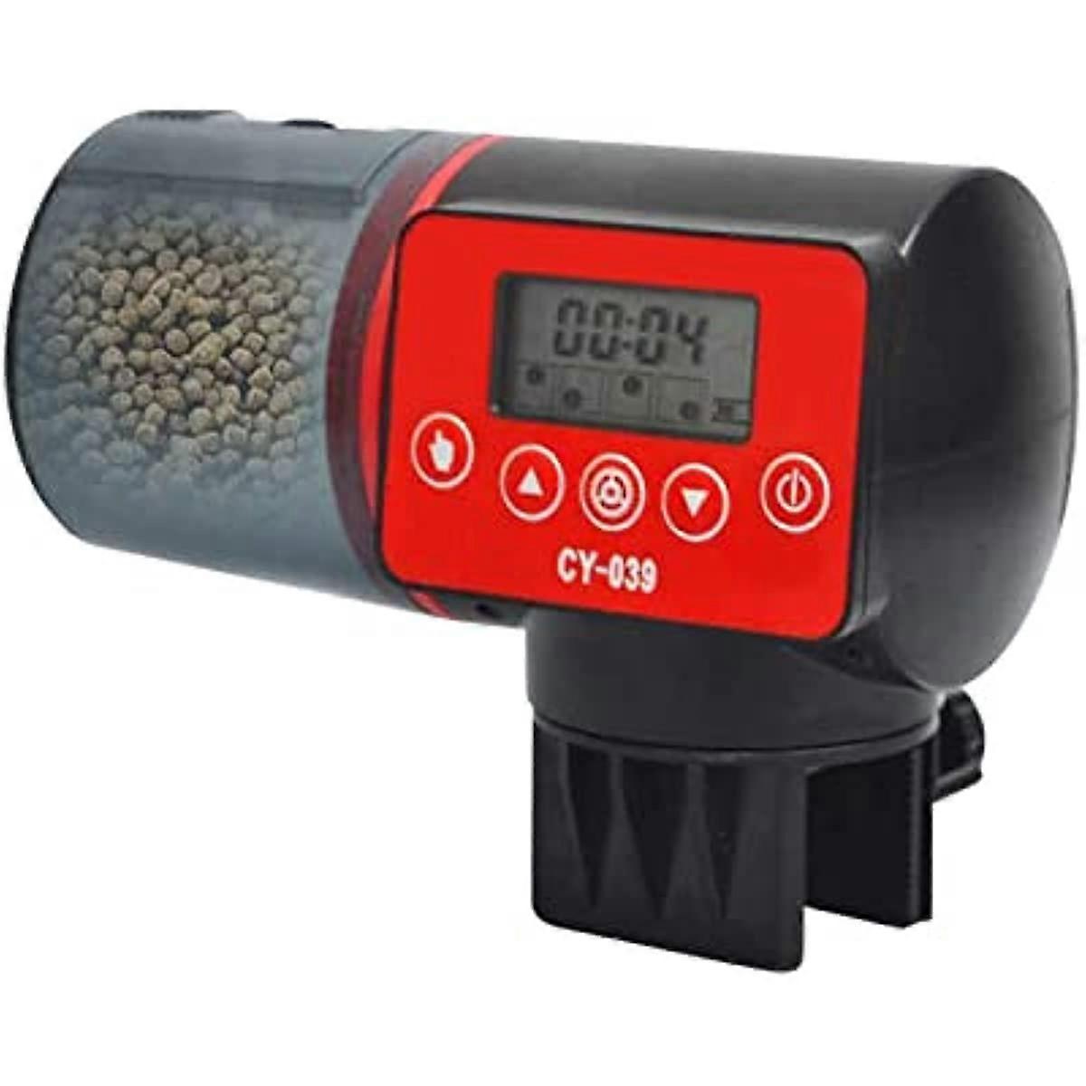 Hancaner Automatic Feeder 4 Groups Time Settings Electric Adjustable Fish Feeder ManualAutomatic Feeding with LCD Display