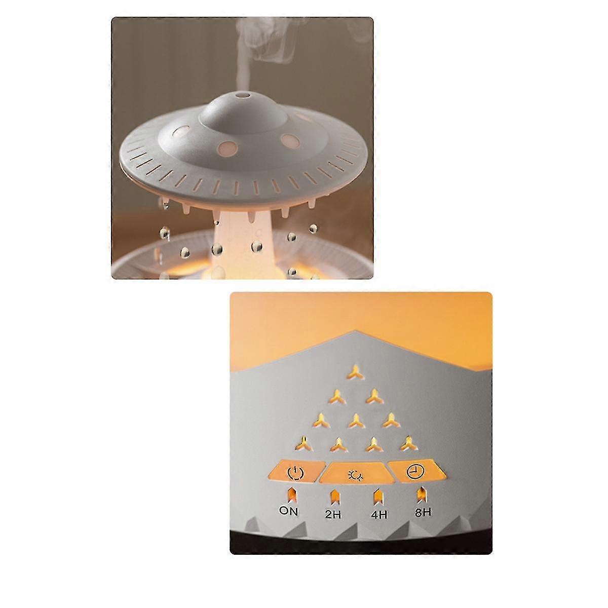 Rain Cloud Night Light Humidifier with Raining Water Drop Sound and 7 Color LED Light Essential Oil Diffuser, A