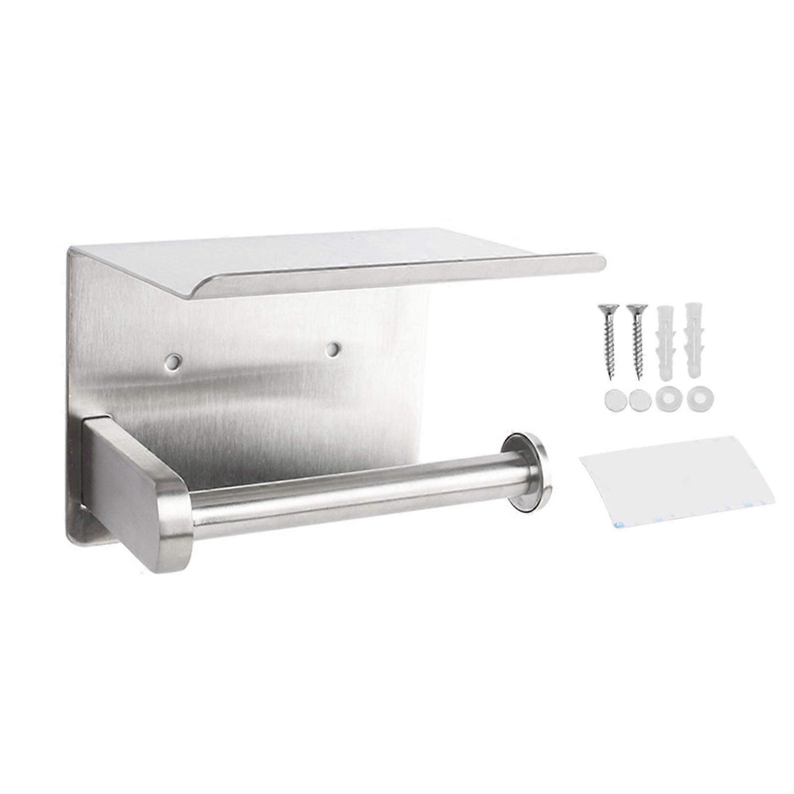 Roll Paper Holder with Sticky Tape Punch-free Anti-drop Design Kitchen Organization Oil-absorbing Sheet Hanger Towel Preservative Film Organizer