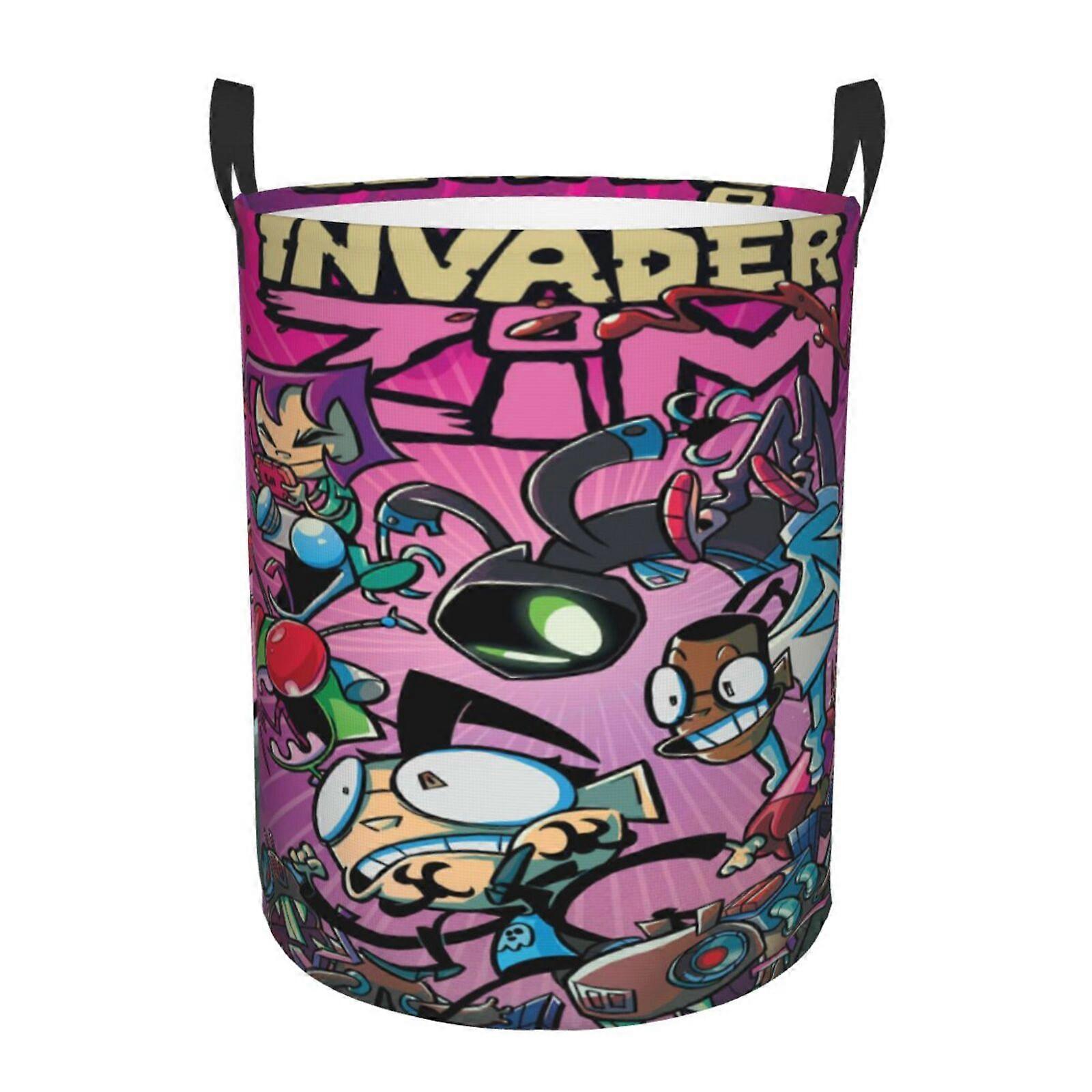 Invader Zim 3d Grafische Vlam Wasmand Brand Vlam Kleding Hamster Opslag Met Handvat-SYS29076