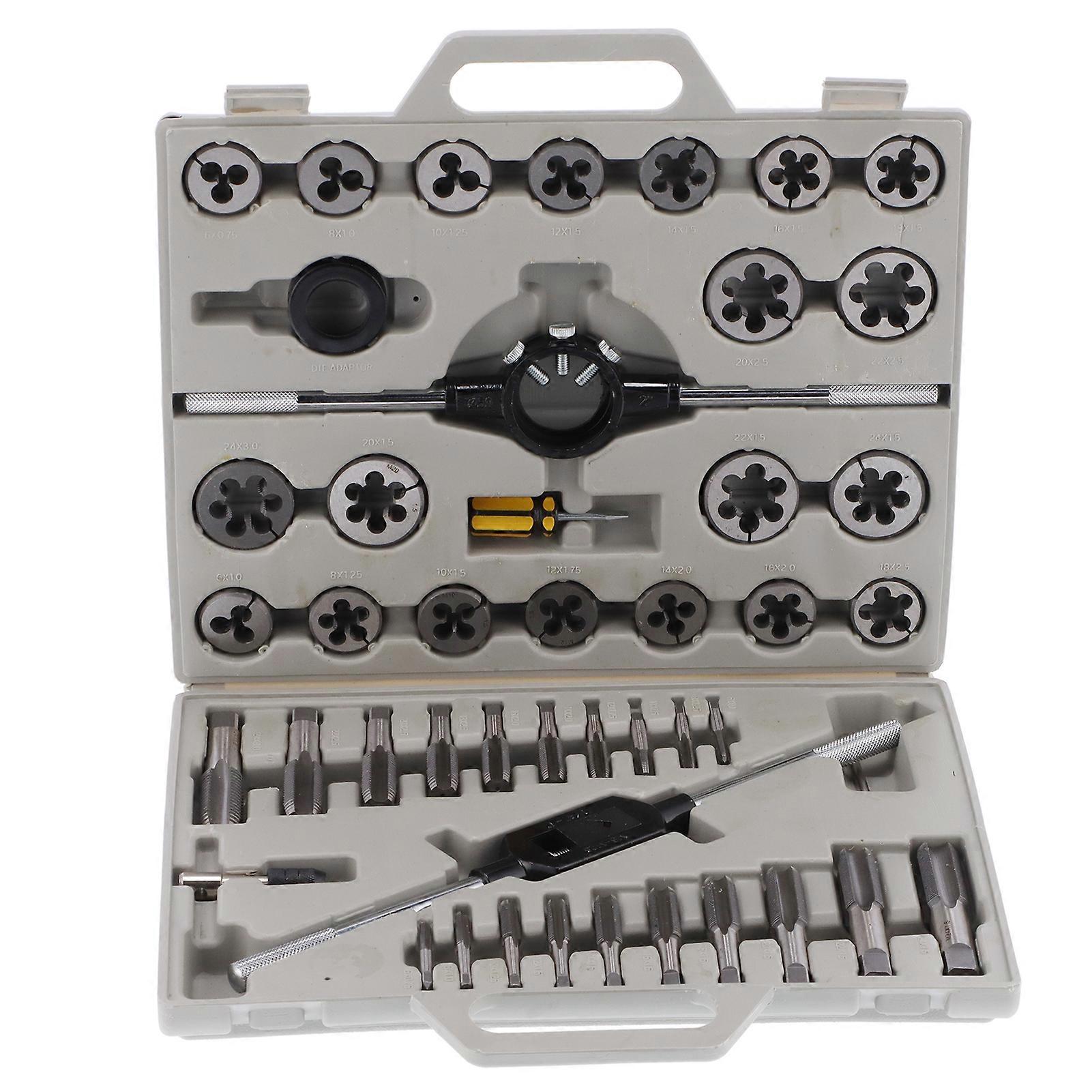 45Pcs Tap Die Set with Fine/55 Cylindrical Pipe Threads Hardware Tools for CraftsmanMetric System