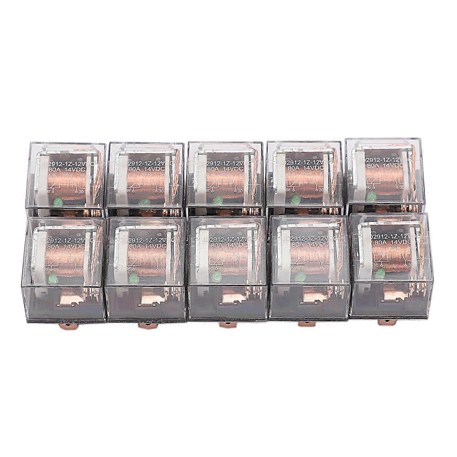 10Pcs Waterproof Automotive Relay 12V 80A 5Pin Car Control Device Car Relays High Capacity Switchin