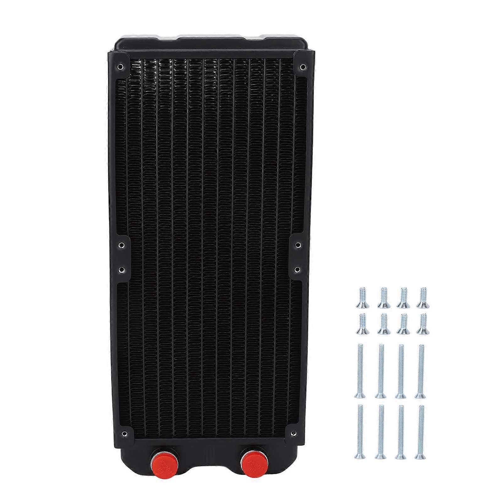 Water Cooling Radiator Aluminum Alloy G1/4 Thread Double Layer Fast Heat Dissipation Computer Radiator for 12cm Fan YEMMA