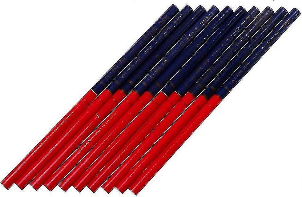 12 Red Blue Pencil Check Pencils For School Office Home Carpenter Marking T-x