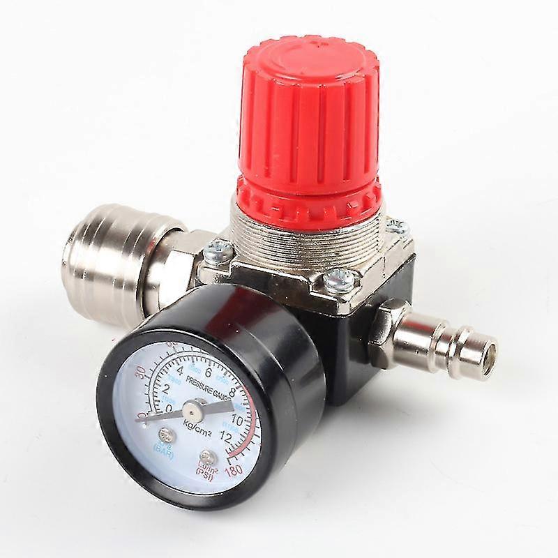 Air compressor pressure regulator, pneumatic pressure regulator, pressure regulating valve with connection