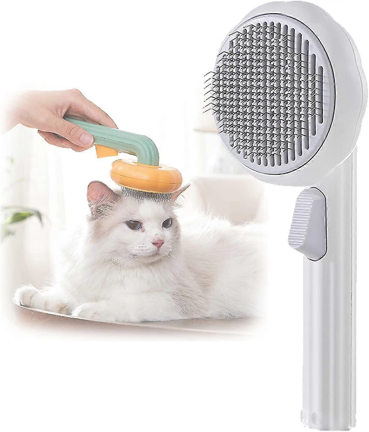Pumpkin Pet Brush, Dog Brush And Cat Brush Grooming Comb, Dog And Cat Grooming Brush With One Touch Clean Button, Pet Brush Easily Removes Loose And S