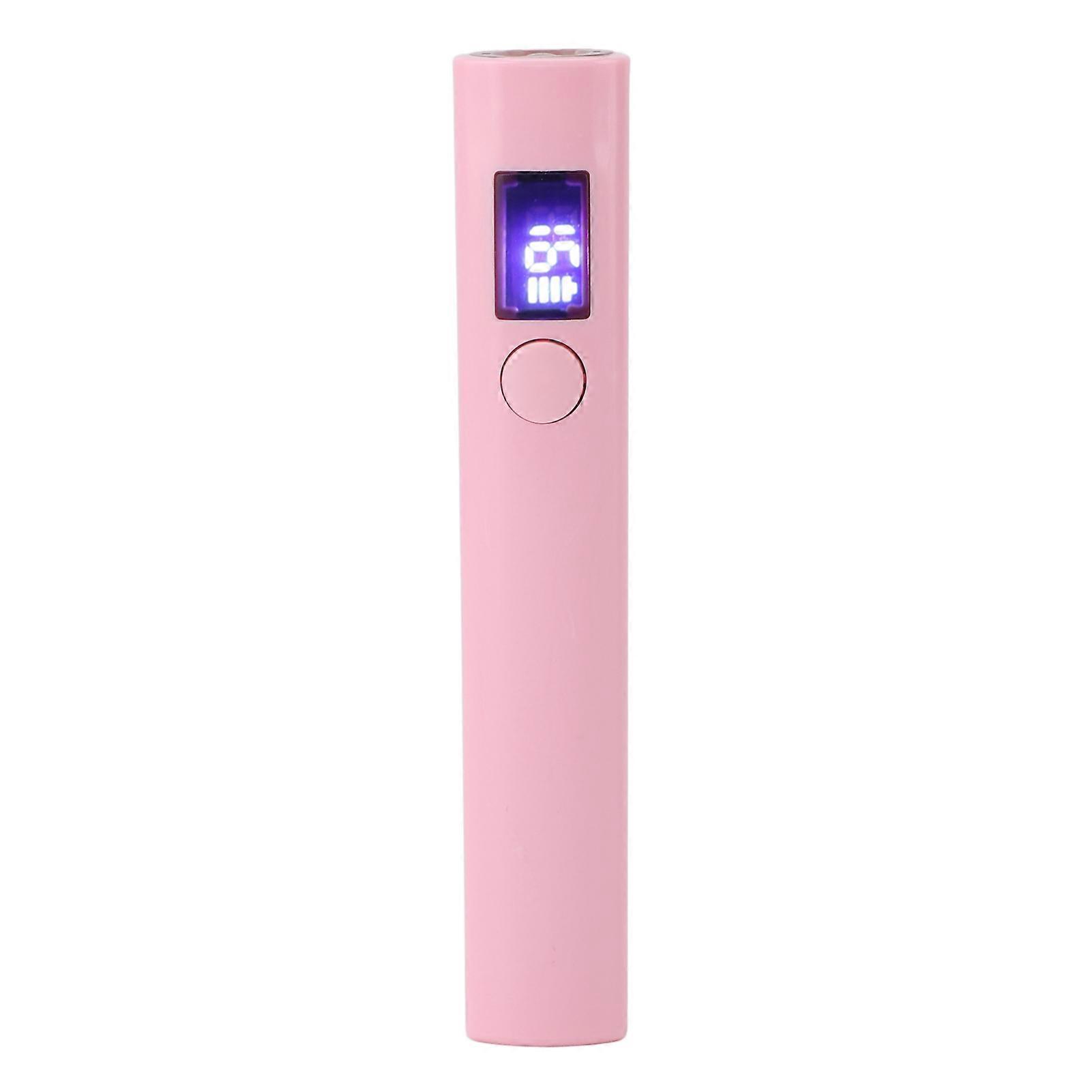 Handheld Gel Nails Light Linear Shape USB Rechargeable Small Digital Display Portable Nail Dryer Lamp for Travel Home Roseate