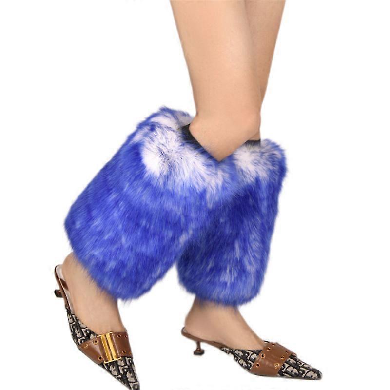 Fuzzy Faux Fur Leg Warmers Fur Heels Long Boots Cuff Cover 25CM/35CM/45CM