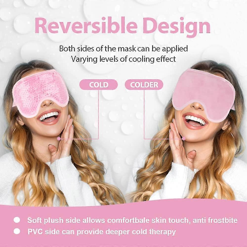 Reusable Cold Eye Mask Eye Ice Pack For Puffy Eyes, Gel Eye Mask Ice Eye Mask Frozen With Soft Plush Backing For Dark Circles, Migraine, Stress Relief