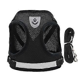 Hondentuig en riem set voor het uitlaten van kat en kleine hond harnas zacht mesh puppy harnas verstelbare kat vest harnas met reflecterende riem comfort