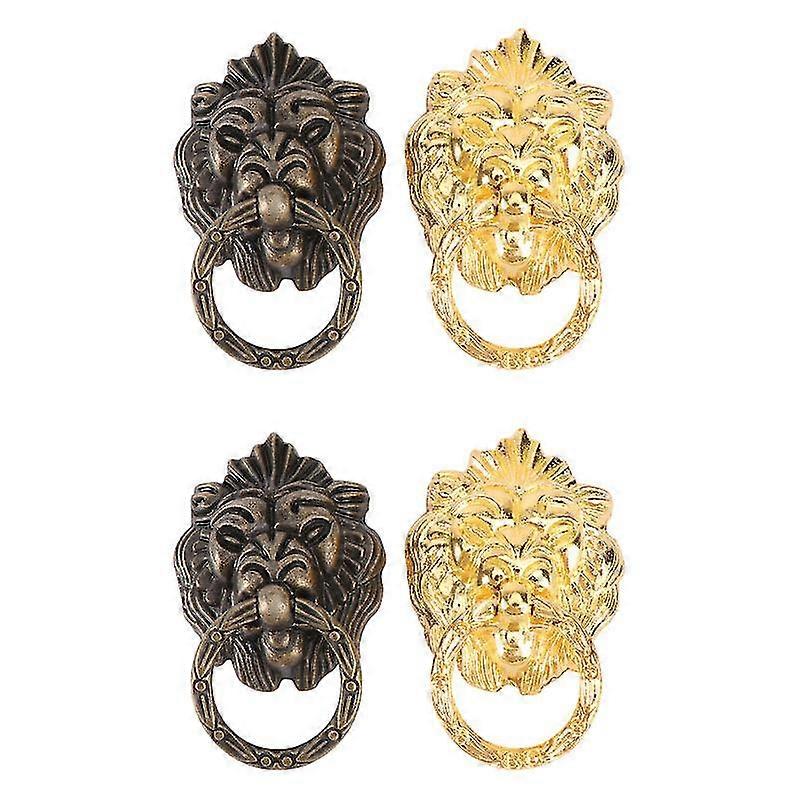 Single Hole Handle Cabinet Door Handle Furniture Knob Small Pull For Home(4pcs, cyan, gold)