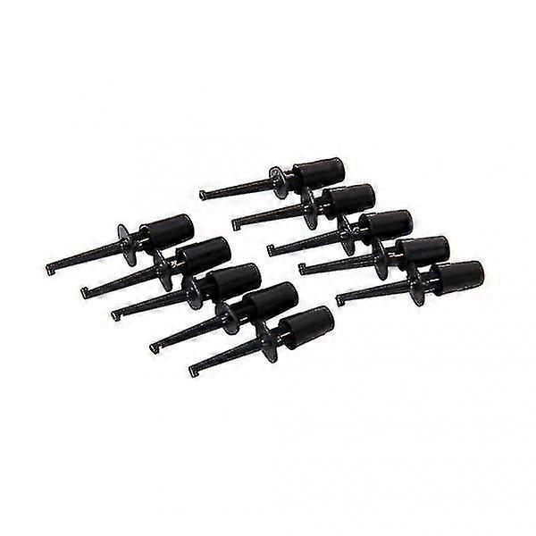 20pcs Mini Test Hook Probe Lead Wire Cable Spring Clip Black For Pcb Smd Ic - ya