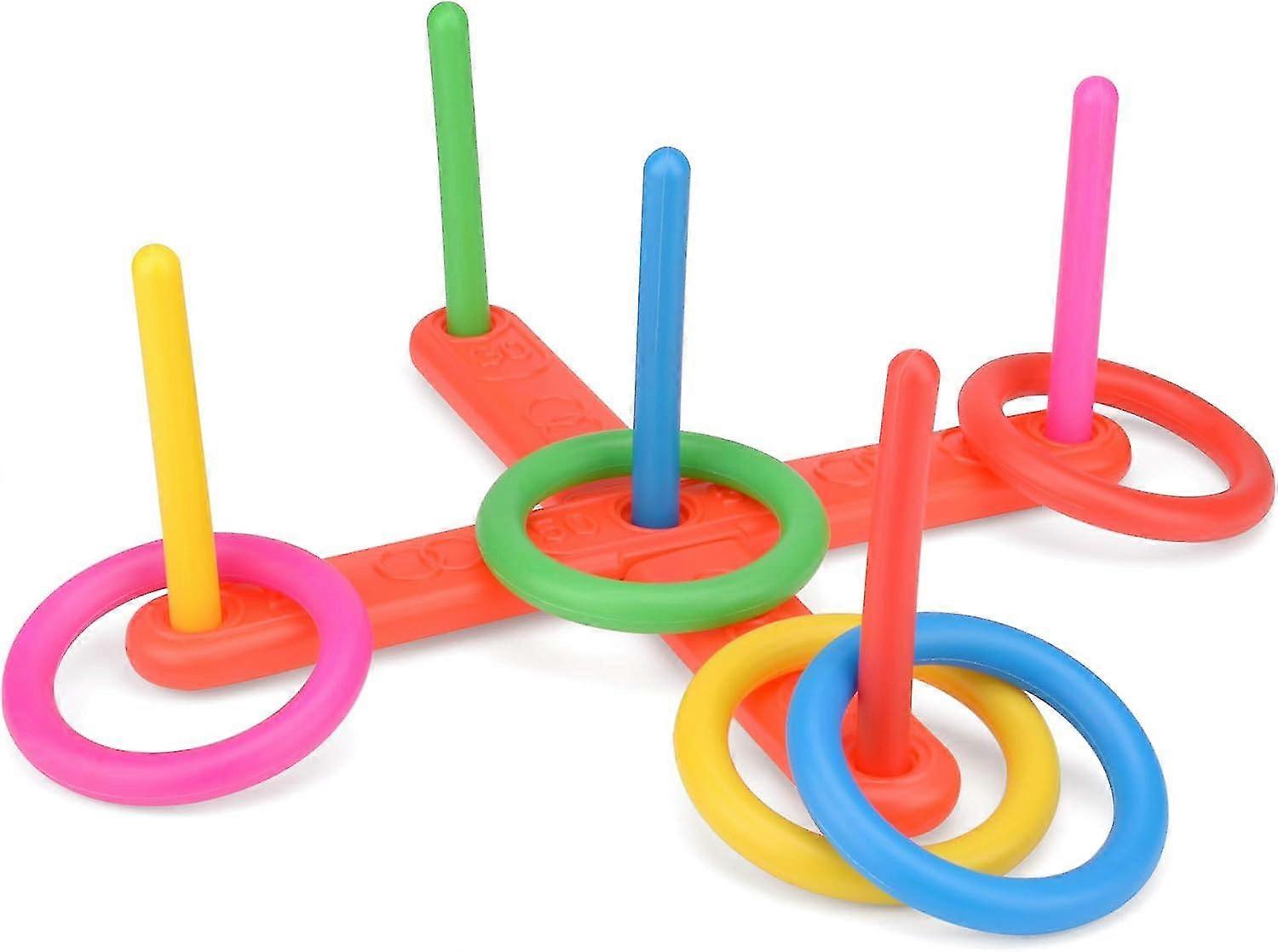 Quoits Set, Plast Ring Kaste Game For Kids, Utendørs Spill Set