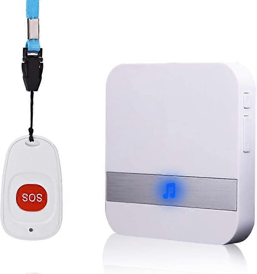 Home Alert Wireless Alarm Patient Elderly Personal Alarm System Plug Version And Emergency Call Button Pager Alarm (1 to 1 White)